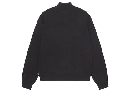 Stussy Half Zip Mock Neck Sweater Black