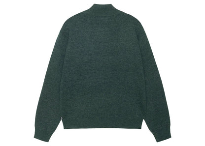Stussy Half Zip Mock Neck Sweater Dark Green
