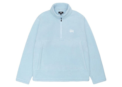 Stussy Half Zip Mock Polar Fleece Hoodie Blue
