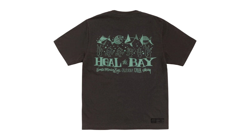 Stussy Heal The Bay 40 Pigment Dyed Tee Faded Black