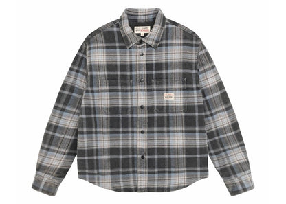 Stussy Heavy Washed Plaid Shirt Blue