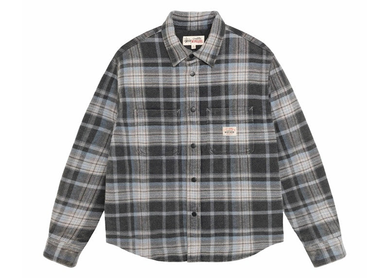 Stussy Heavy Washed Plaid Shirt Blue