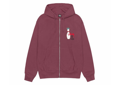 Stussy Kingpin Zip Hoodie Oxblood