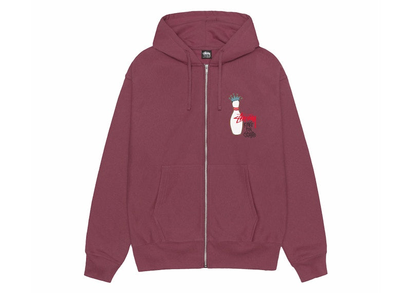Stussy Kingpin Zip Hoodie Oxblood