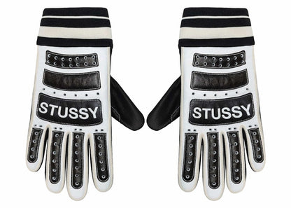 Stussy Leather Bike Gloves Black/White