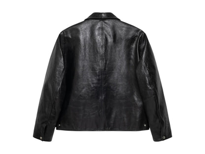 Stussy Leather Garage Jacket Black