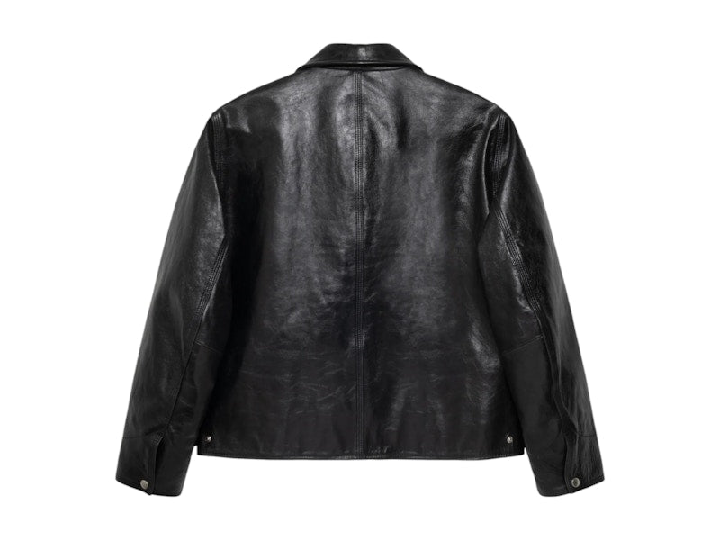 Stussy Leather Garage Jacket Black