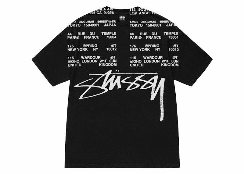 Stussy Locations Pigment Dyed T-shirt Black