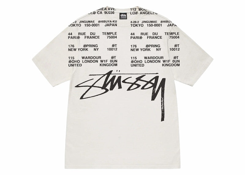 Stussy Locations Pigment Dyed T-shirt Natural