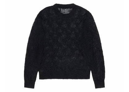 Stussy Loose Knit Cross Cable Sweater Black