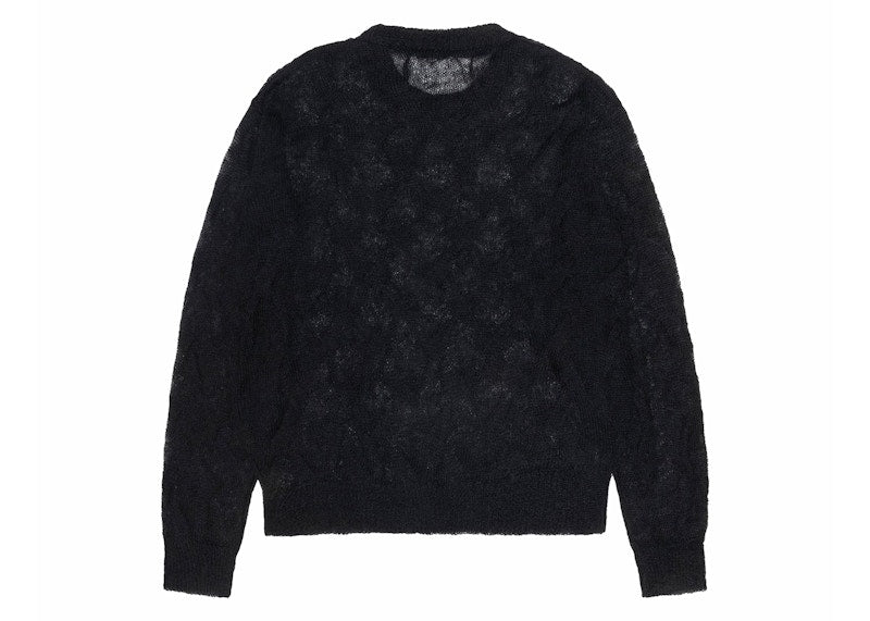 Stussy Loose Knit Cross Cable Sweater Black