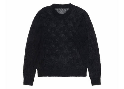 Stussy Loose Knit Cross Cable Sweater Black