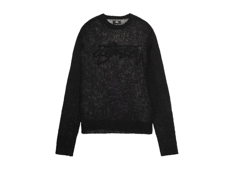 Stussy Loose Knit Logo Sweater Black