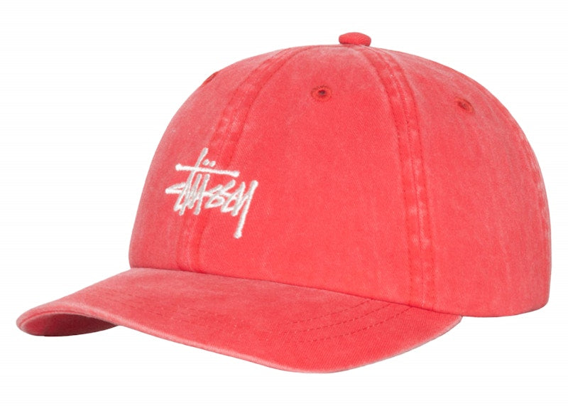 Stussy Low Profile Basic Washed Strapback Raspberry