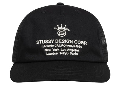 Stussy Low Profile Design Corp Trucker Snapback Black