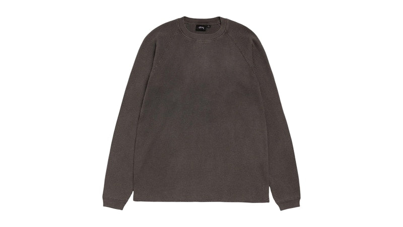 Stussy Mantra Raglan Thermal Washed Black