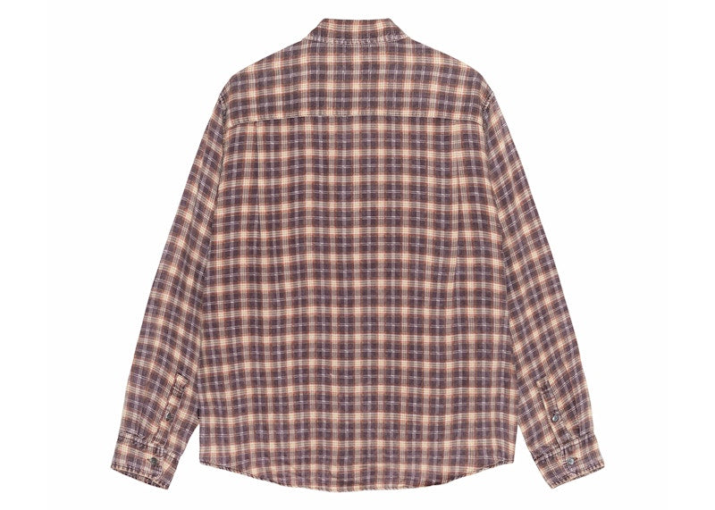 Stussy Matthew Printed Plaid Shirt Brick