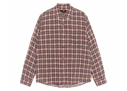 Stussy Matthew Printed Plaid Shirt Brick