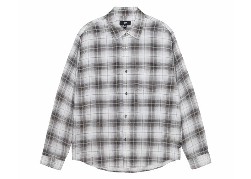 Stussy Matthew Printed Plaid Shirt Brown