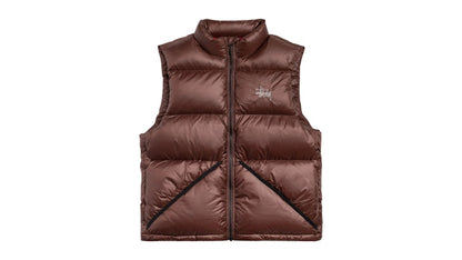 Stussy Micro Ripstop Down Vest Brown