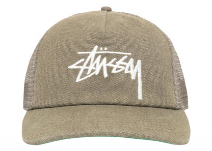Stussy Mid Depth Big Stock Mesh Snapback Army Green