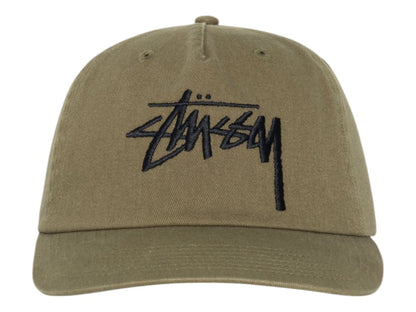 Stussy Mid-Depth Big Stock Snapback Army Green