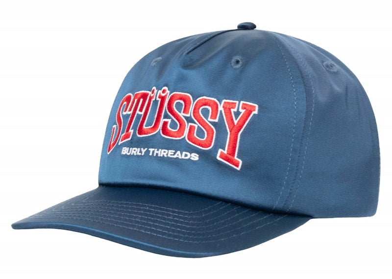 Stussy Mid Depth Burly Threads Snapback Navy