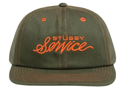Stussy Mid Depth Service Strapback Deep Olive