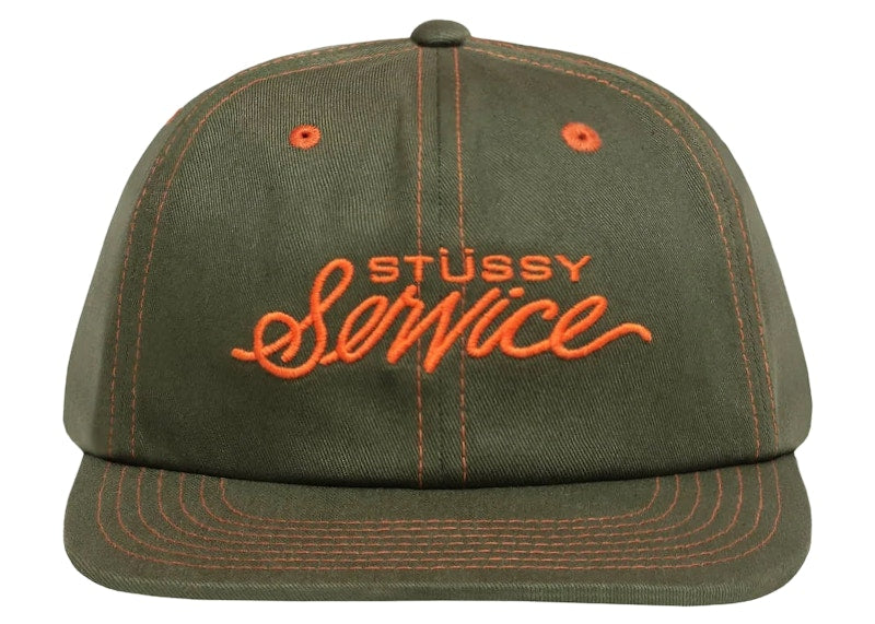 Stussy Mid Depth Service Strapback Deep Olive