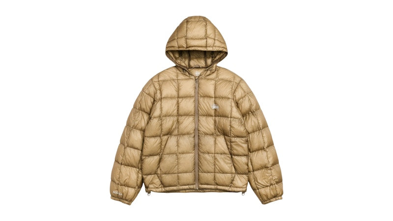 Stussy Midweight Hooded Puffer Jacket Khaki