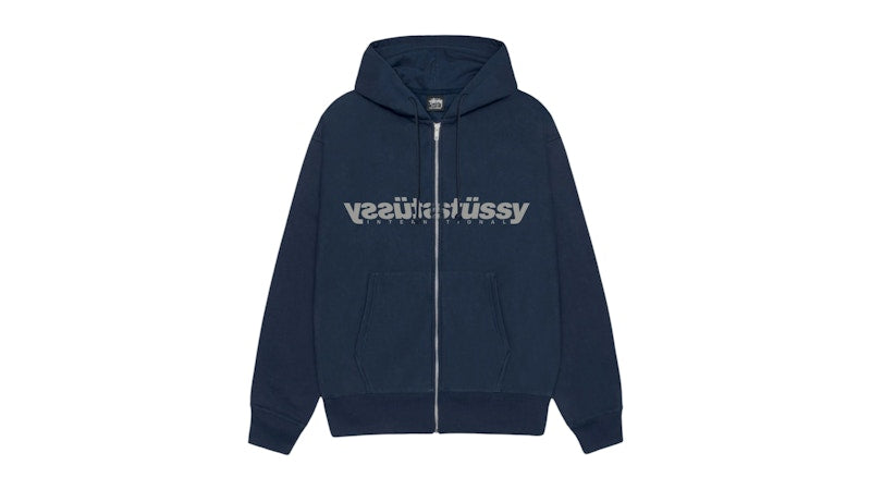 Stussy Mirror Zip Hoodie Navy