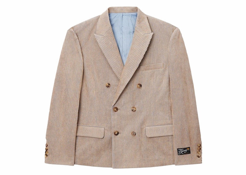 Stussy Mix Wale Corduroy Double-Breasted Blazer Sand