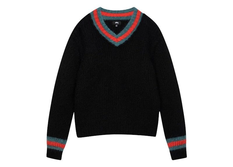 Stussy Mohair Tennis Sweater Black