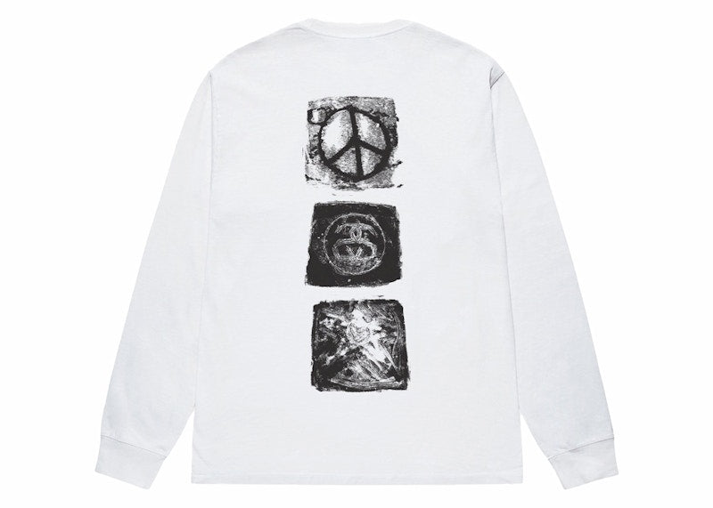 Stussy Mono L/S Tee White