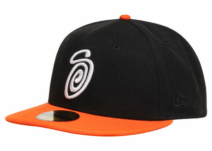 Stussy New Era Swirly S 59Fifty Fitted Cap Black/Orange