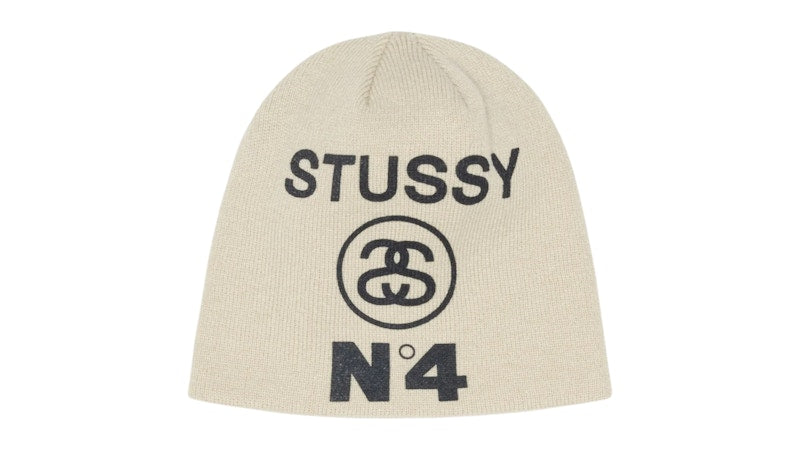 Stussy Number 4 Skullcap Beanie Bone