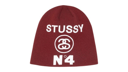 Stussy Number 4 Skullcap Beanie Maroon