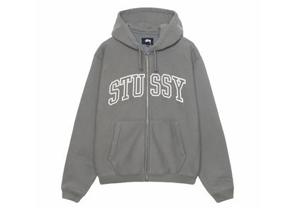 Stussy Outline Zip Hoodie Grey