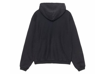 Stussy Outline Zip Hoodie Washed Black