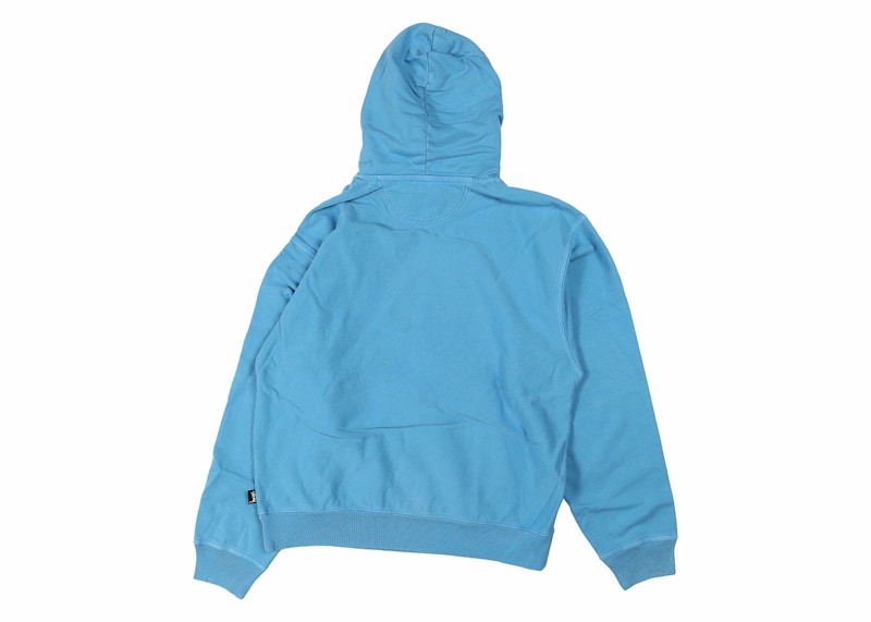 Stussy Pigment Dyed Fleece Hoodie Blue