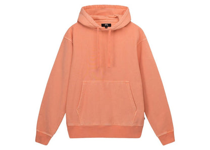 Stussy Pigment Dyed Fleece Hoodie Coral