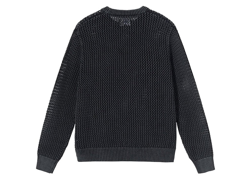 Stussy Pigment Dyed Loose Gauge Sweater Black