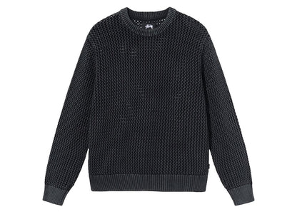 Stussy Pigment Dyed Loose Gauge Sweater Black