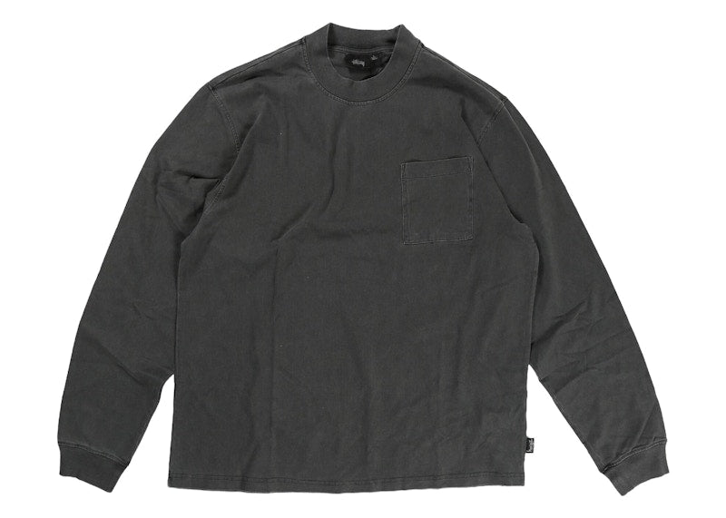 Stussy Pigment Dyed Mock Neck Washed Black