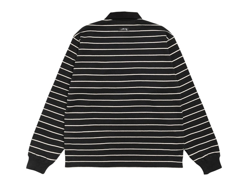 Stussy Pin Striped Rugby Black