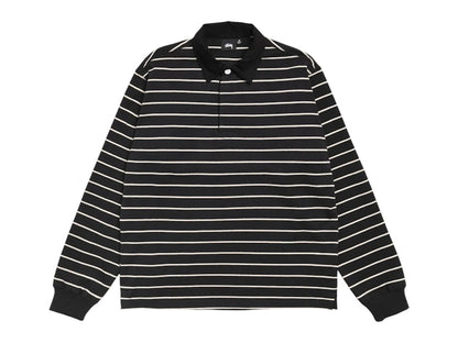 Stussy Pin Striped Rugby Black