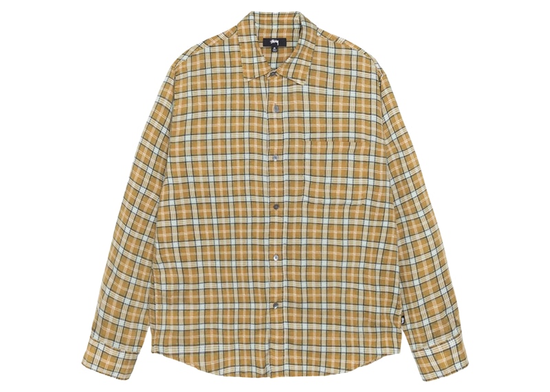 Stussy Plaid Matthew Printed Shirt Gold