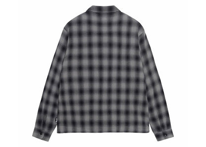 Stussy Plaid Twisted Yarn Zip Shirt Charcoal