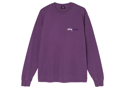 Stussy Positive Vibration Pigment Dyed L/S T-shirt Purple