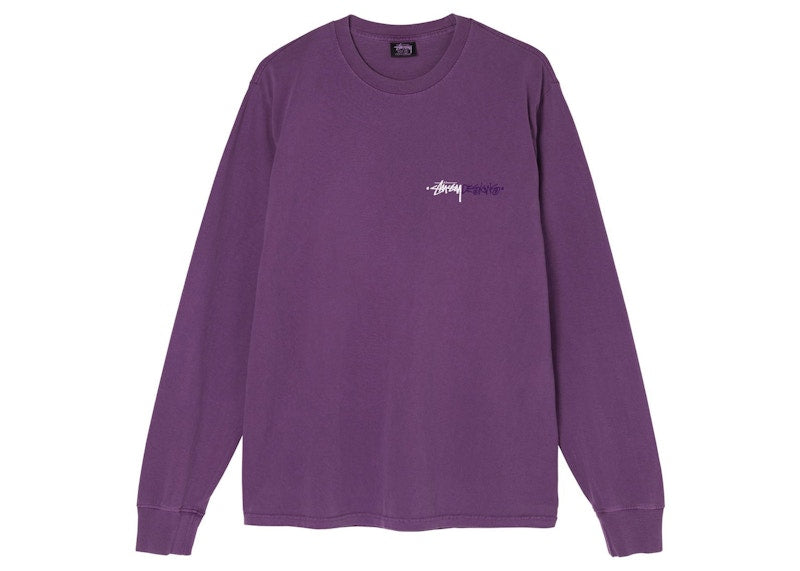 Stussy Positive Vibration Pigment Dyed L/S T-shirt Purple